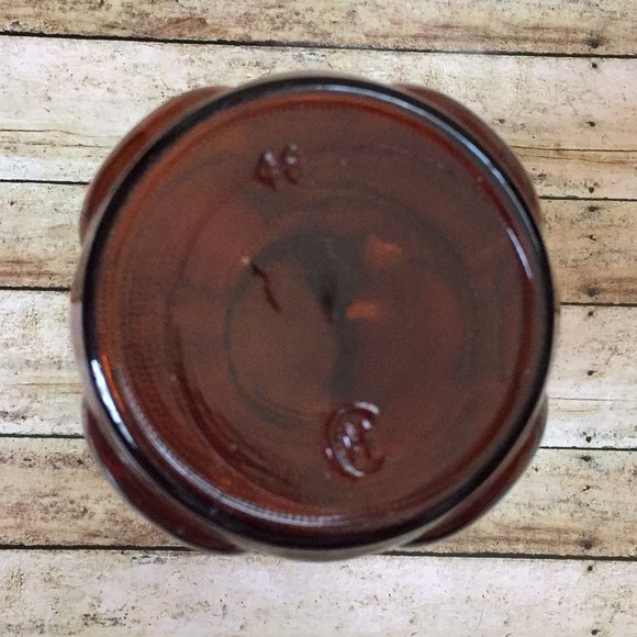 Vintage Amber Colored Water Juice Glass Bottle With Lid - Picture 2 of 4